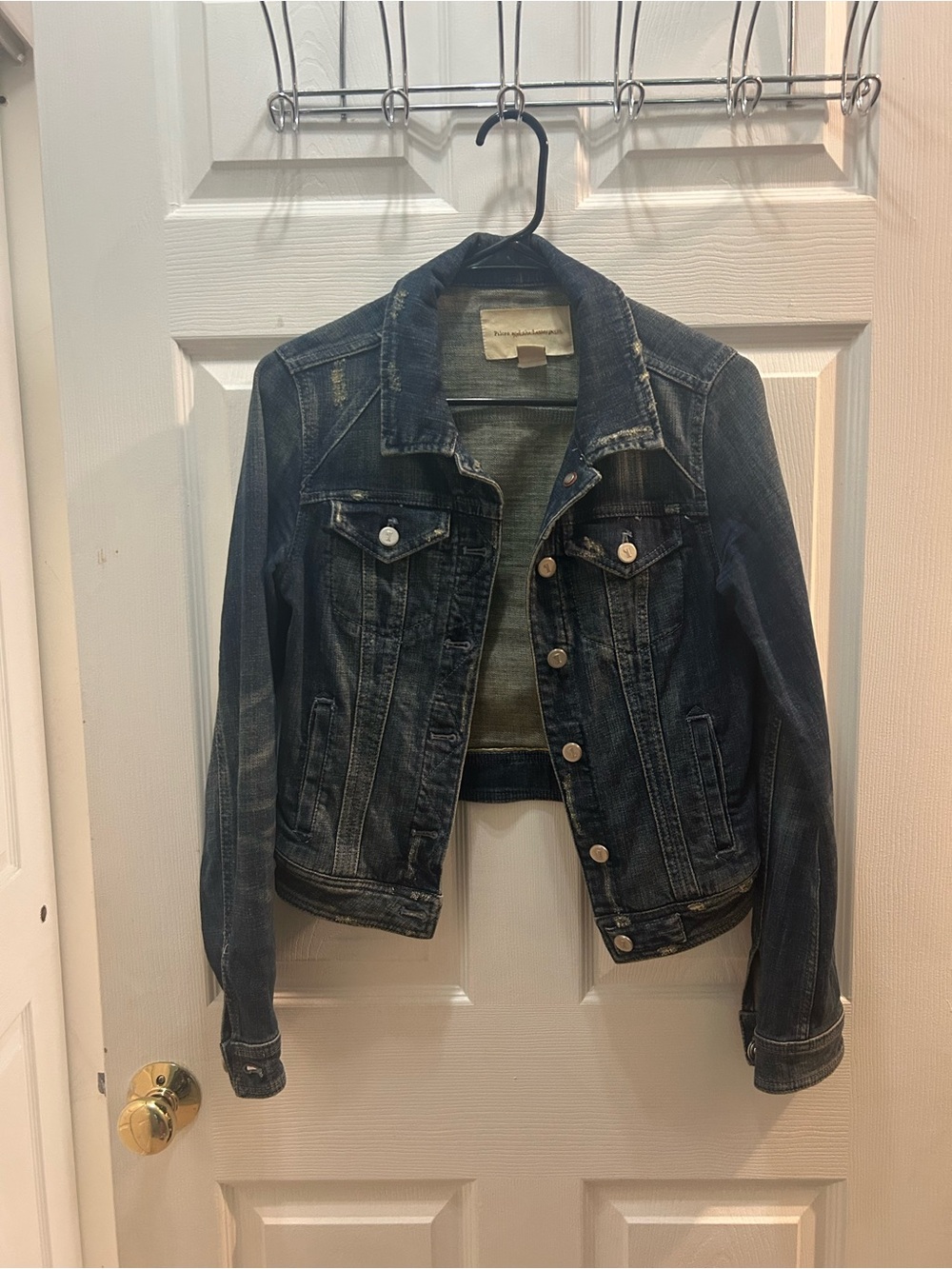 Pilcro Distressed Dark Blue Denim Jacket